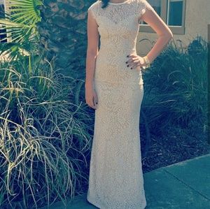 Cream lace mermaid style dress